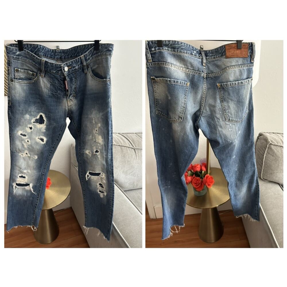 Dsquared2 Distressed Jeans Mens 48 Denim Streetwear Made In Italy Acid Wash